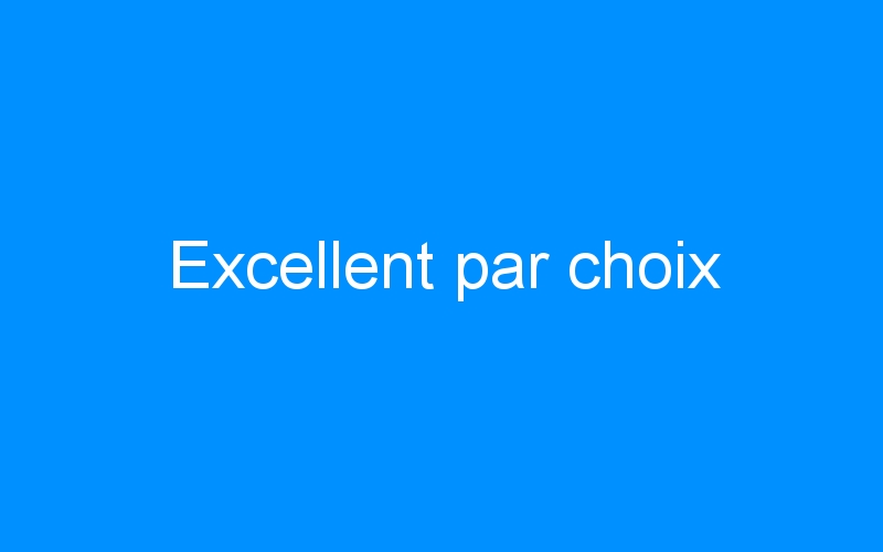 You are currently viewing Excellent par choix