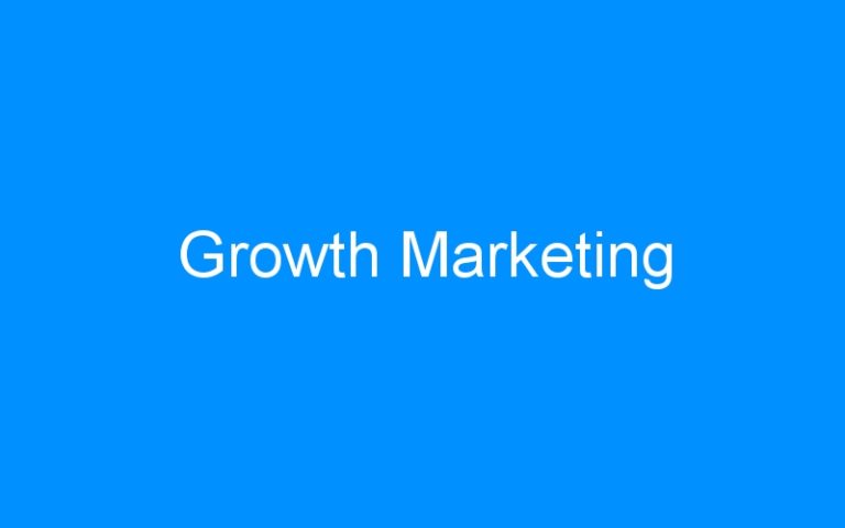Lire la suite à propos de l’article Growth Marketing