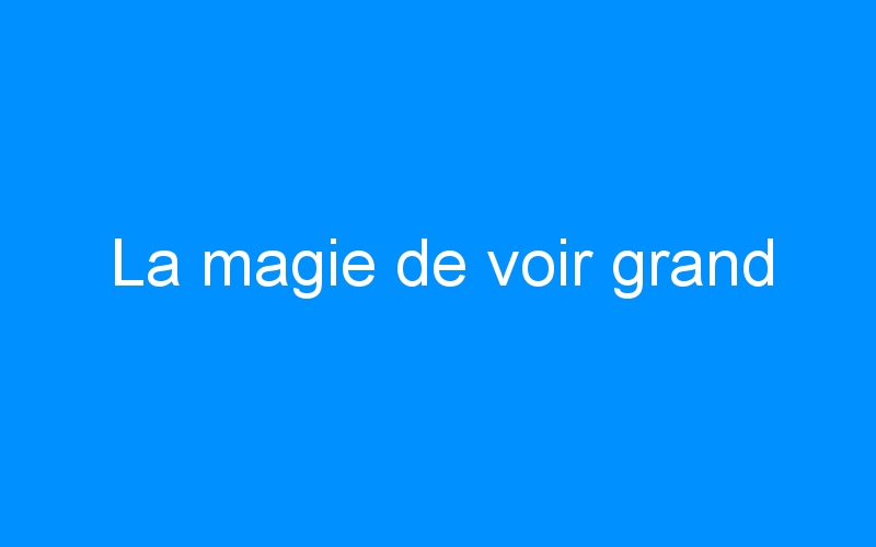 You are currently viewing La magie de voir grand