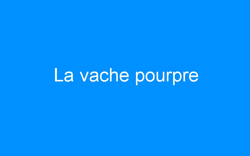 You are currently viewing La vache pourpre