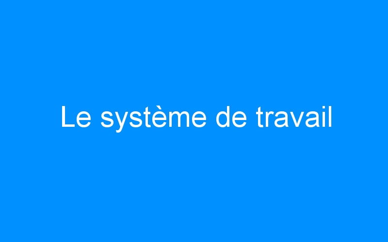 You are currently viewing Le système de travail