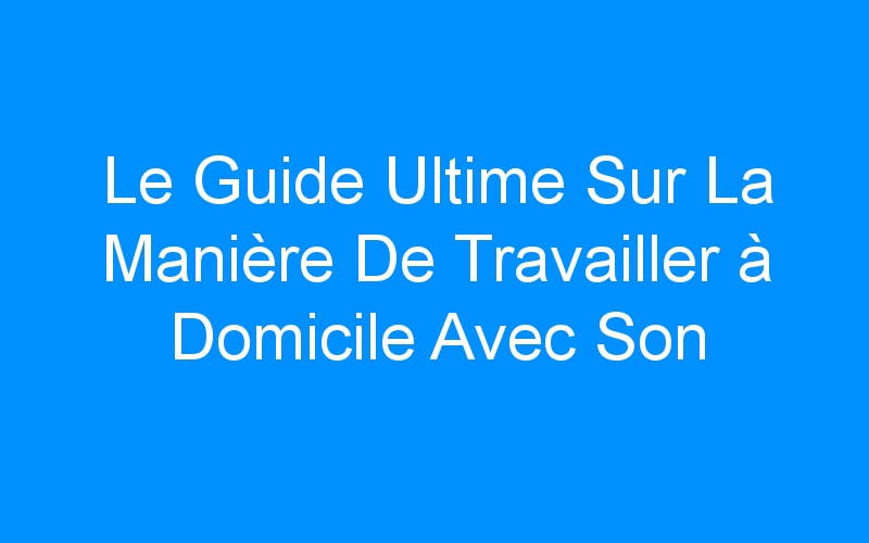 You are currently viewing Le Guide Ultime Sur La Manière De Travailler à Domicile Avec Son Business En Ligne