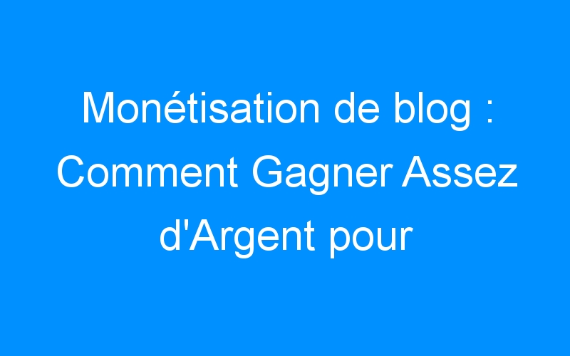 Lire la suite à propos de l’article Monétisation de blog : Comment Gagner Assez d'Argent pour Maintenir son Blog