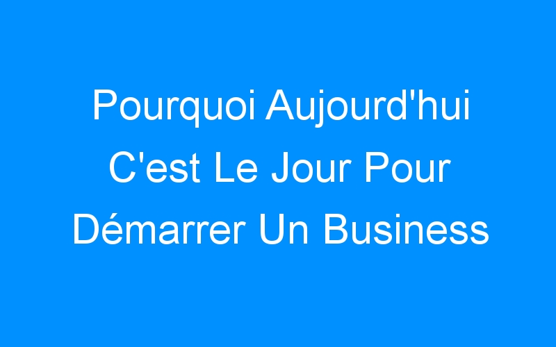 You are currently viewing Pourquoi Aujourd'hui C'est Le Jour Pour Démarrer Un Business En Ligne ?