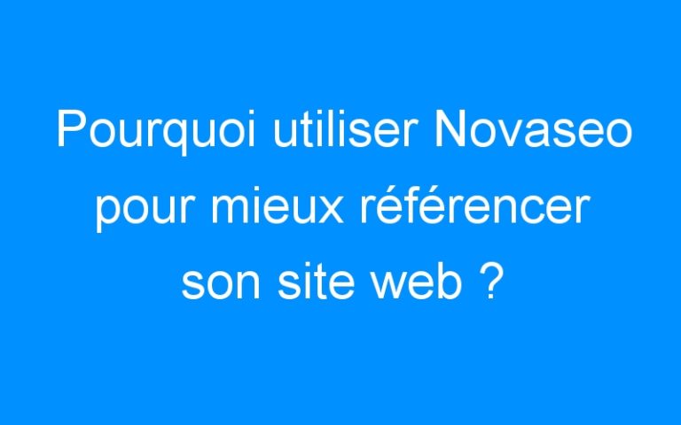 Lire la suite à propos de l’article Pourquoi utiliser Novaseo pour mieux référencer son site web ?