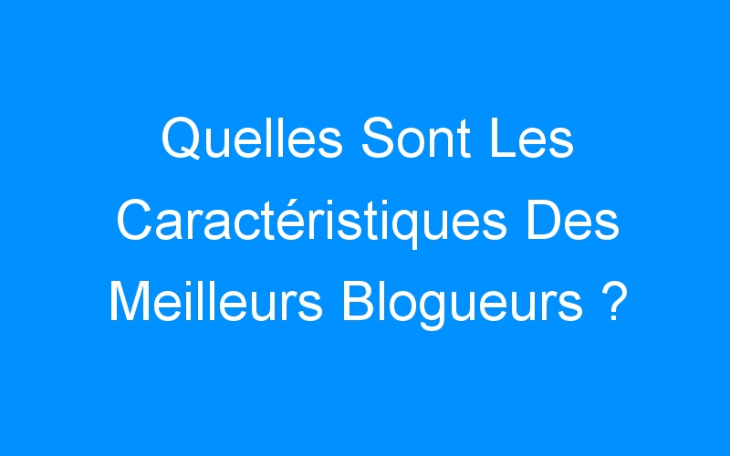 You are currently viewing Quelles Sont Les Caractéristiques Des Meilleurs Blogueurs ?