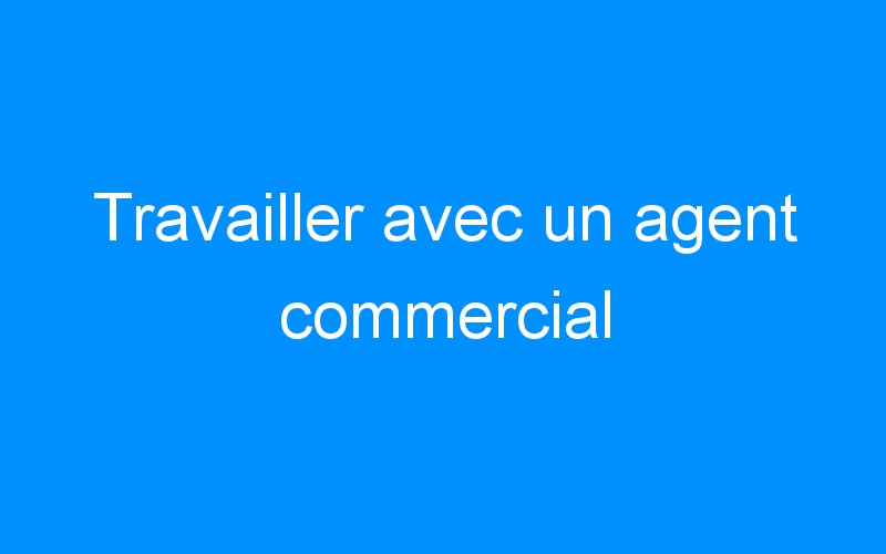 You are currently viewing Travailler avec un agent commercial